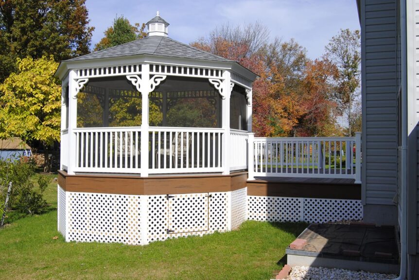 White Trex Lattice used as deck skirting